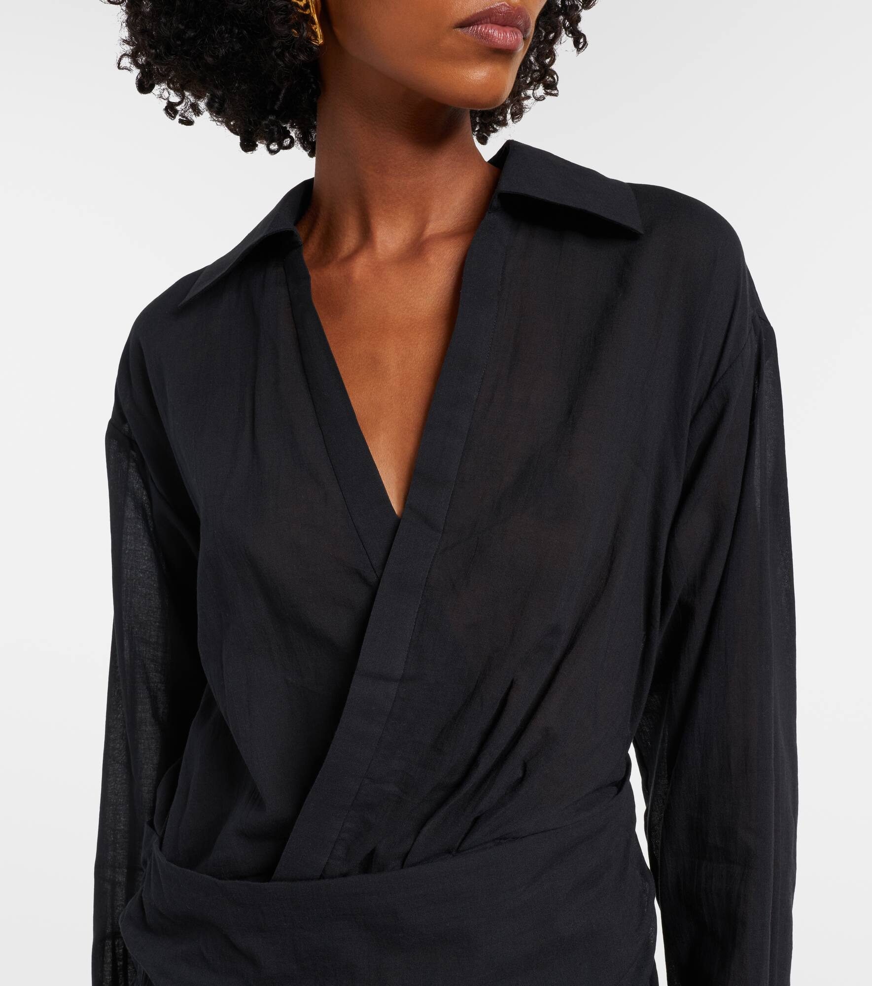 Azura ruched cotton wrap dress - 4