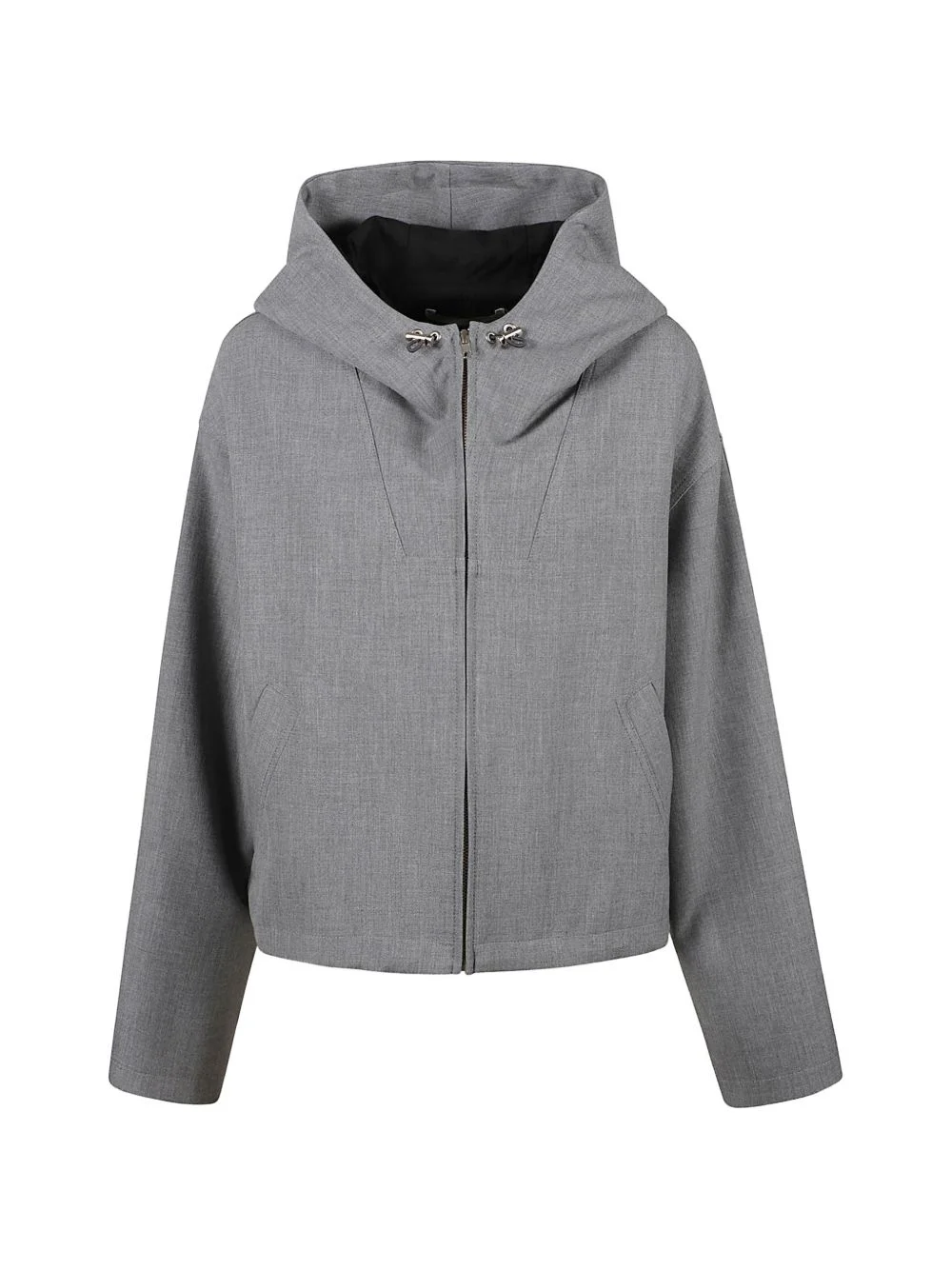 Maureen hooded zip-up cropped jacket - 1