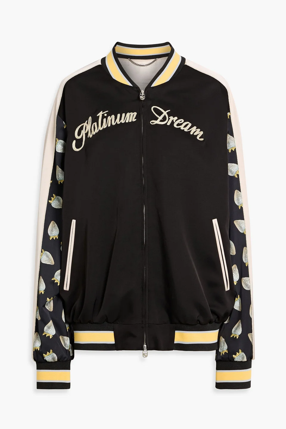 Sorayama embellished printed satin bomber jacket - 1