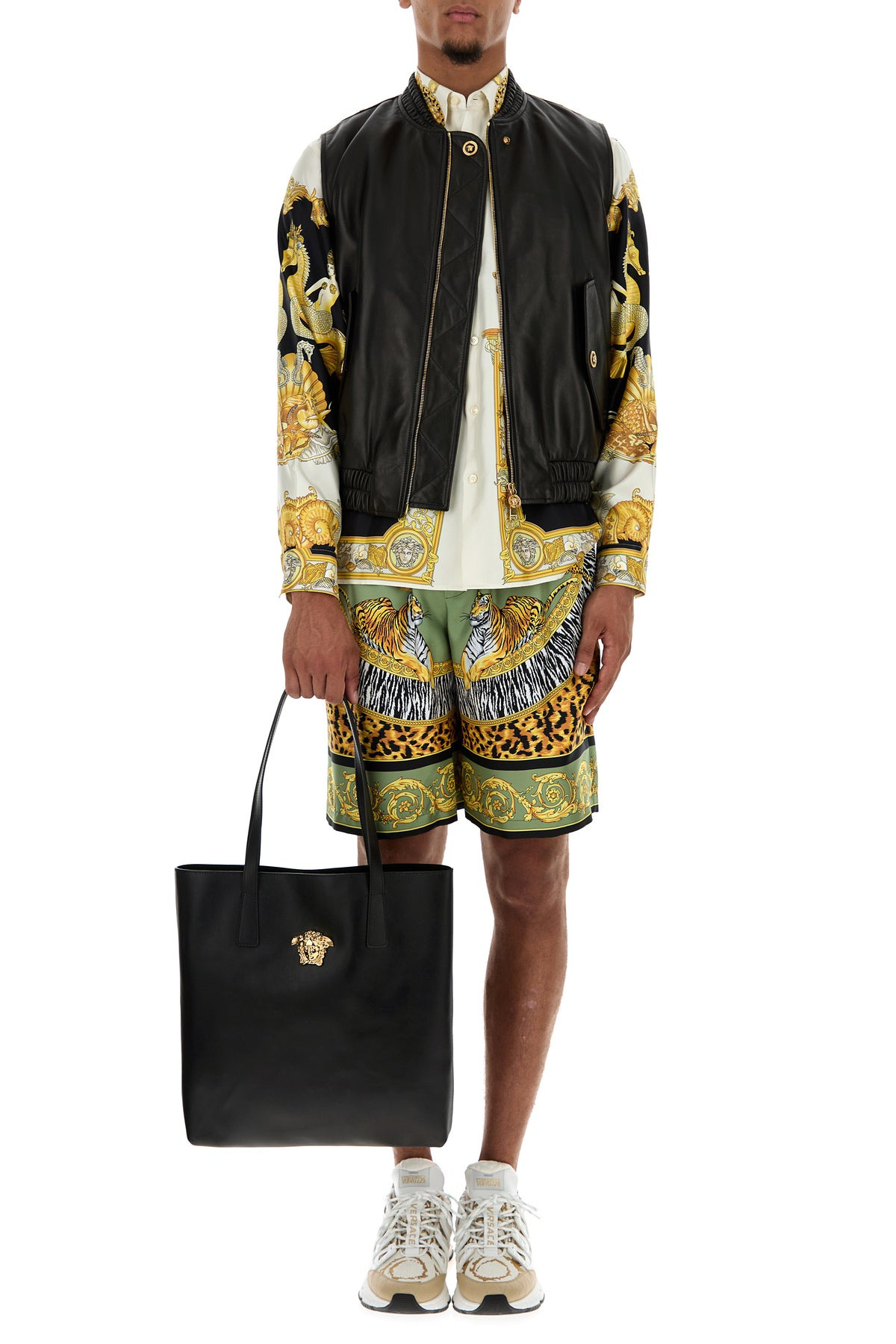 Printed silk bermuda shorts - 6