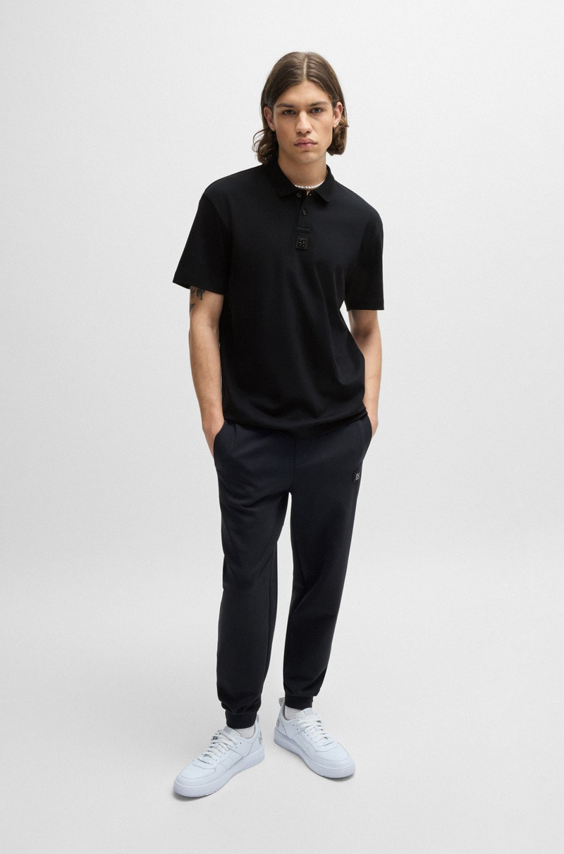 HUGO INTERLOCK-COTTON POLO SHIRT WITH STACKED LOGO outlook