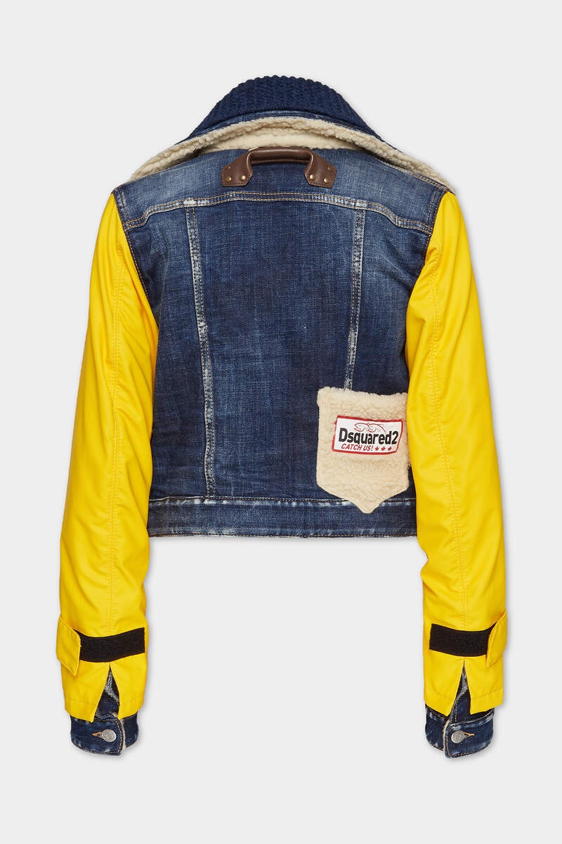DARK EASY RIPPED WASH FISHERMAN JEAN JACKET - 2