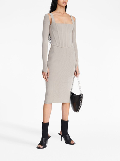 Dion Lee corset-style pointelle-knit midi dress outlook