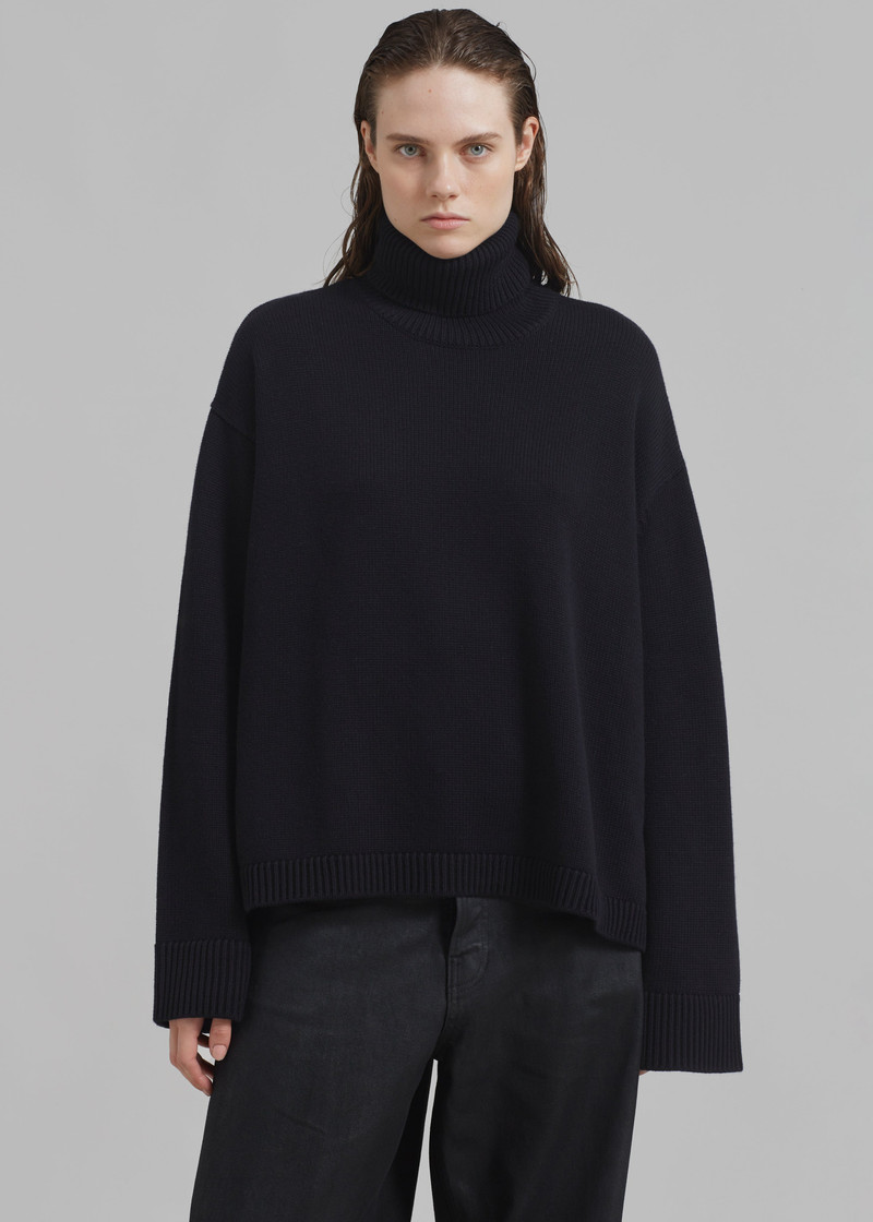 Rhea Trapeze Turtleneck - Black 7