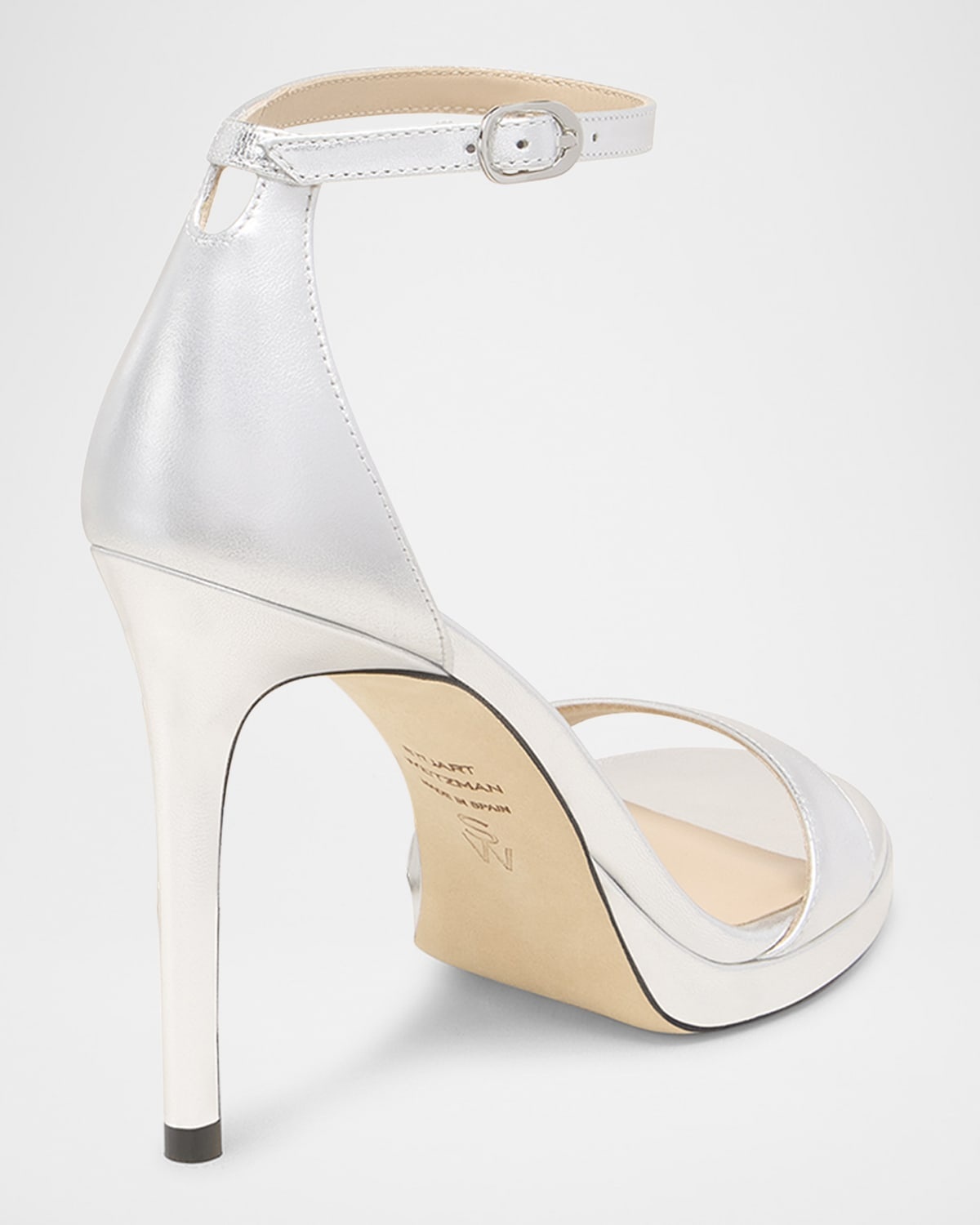 Nudist Metallic Ankle-Wrap Platform Sandals - 3