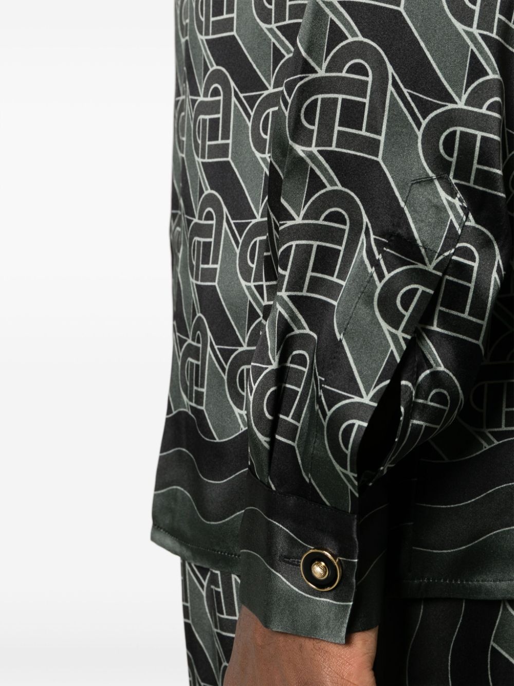 Heart Monogram-print silk shirt - 6