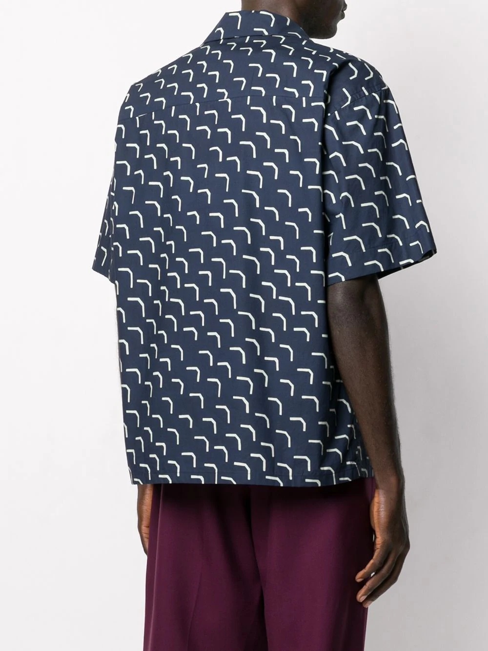 abstract-print short sleeve shirt - 4