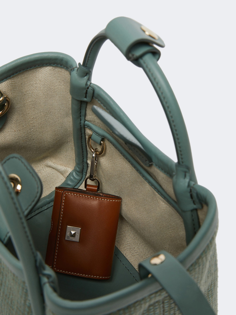 SUMMARINEXS Extra-small raffia-look basketweave Marine bag - SAGE GREEN 6