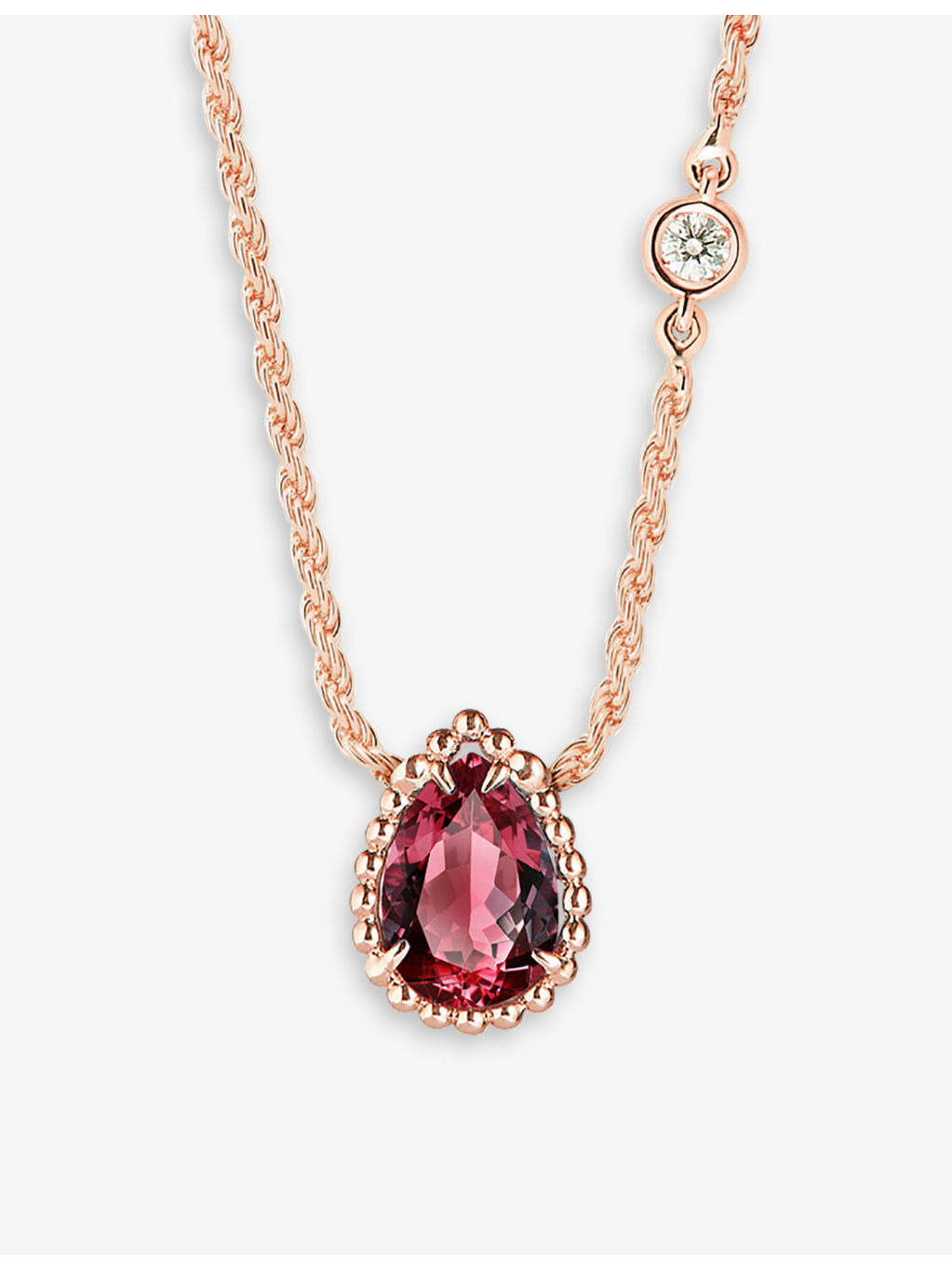 Serpent Bohème 18ct rose-gold, rhodolite and diamond necklace - 3