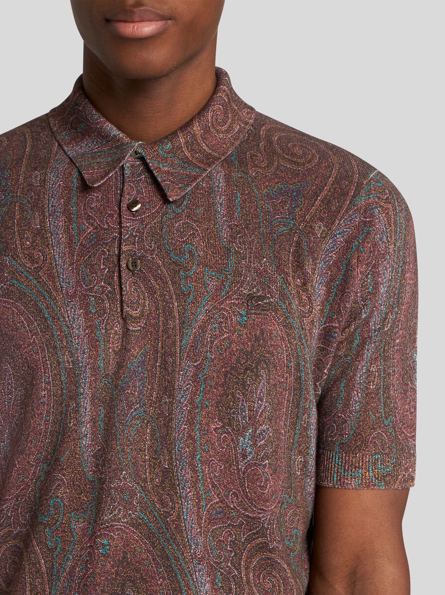 KNIT POLO-SHIRT WITH PAISLEY PRINT - 3