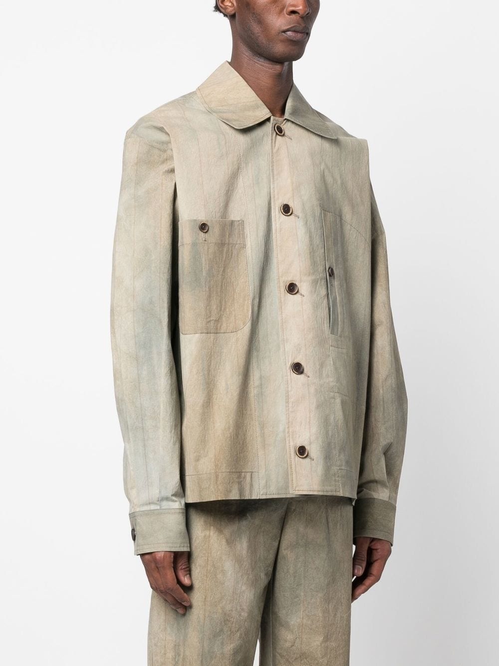 faded-effect long-sleeve shirt - 5