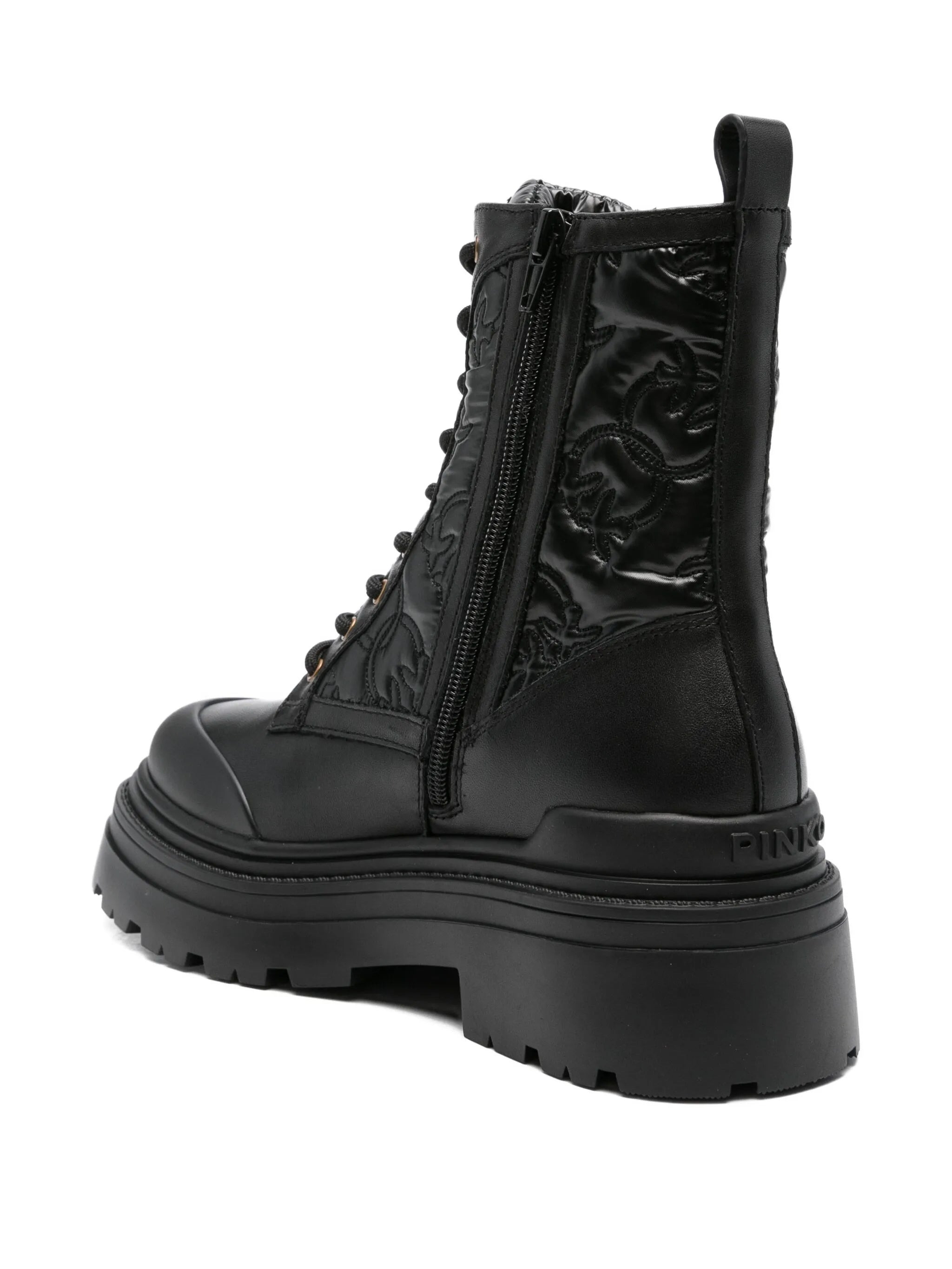 Pinko 50mm Quilted Lace-up Boots - 2