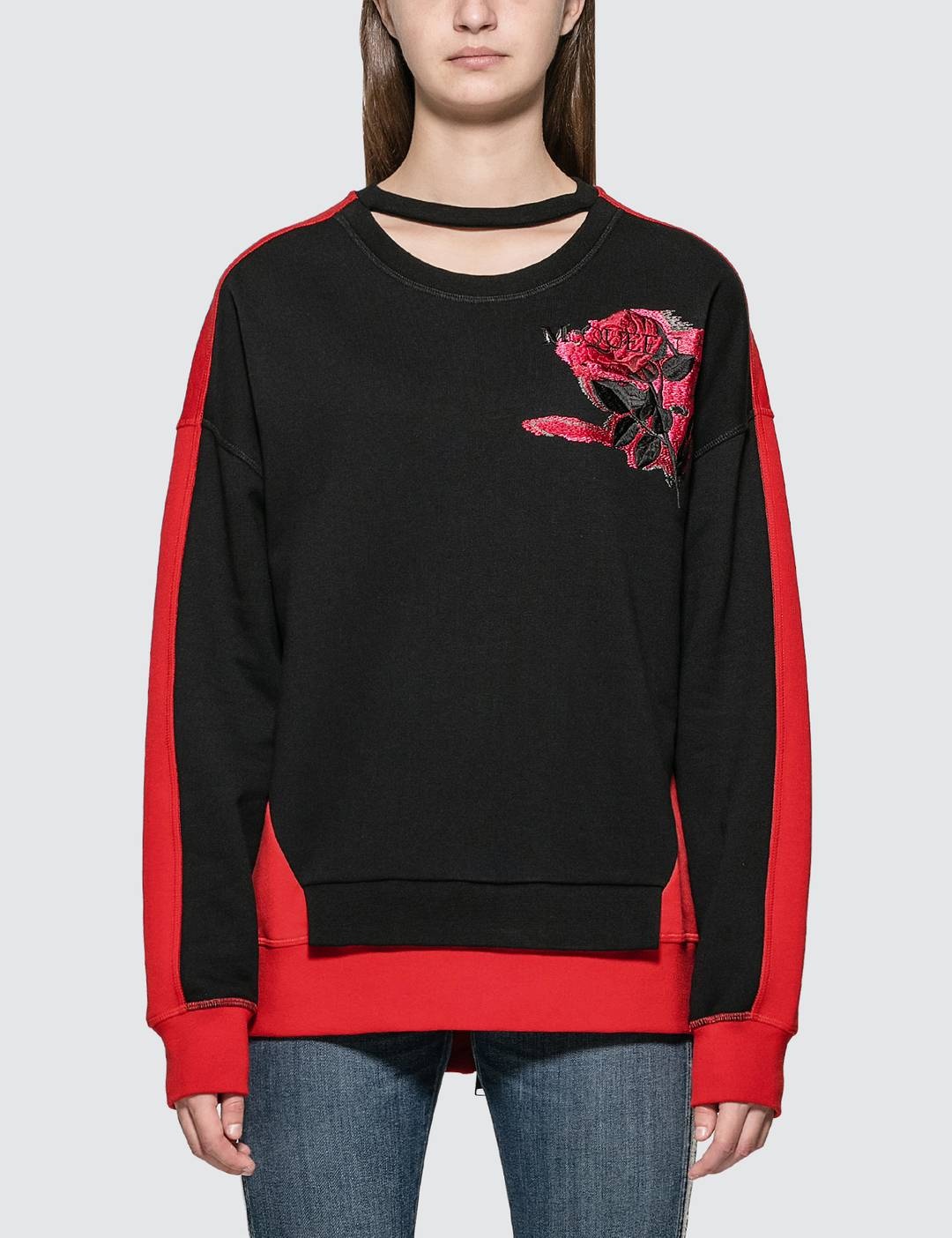 Rose Embroidered Sweatshirt - 1