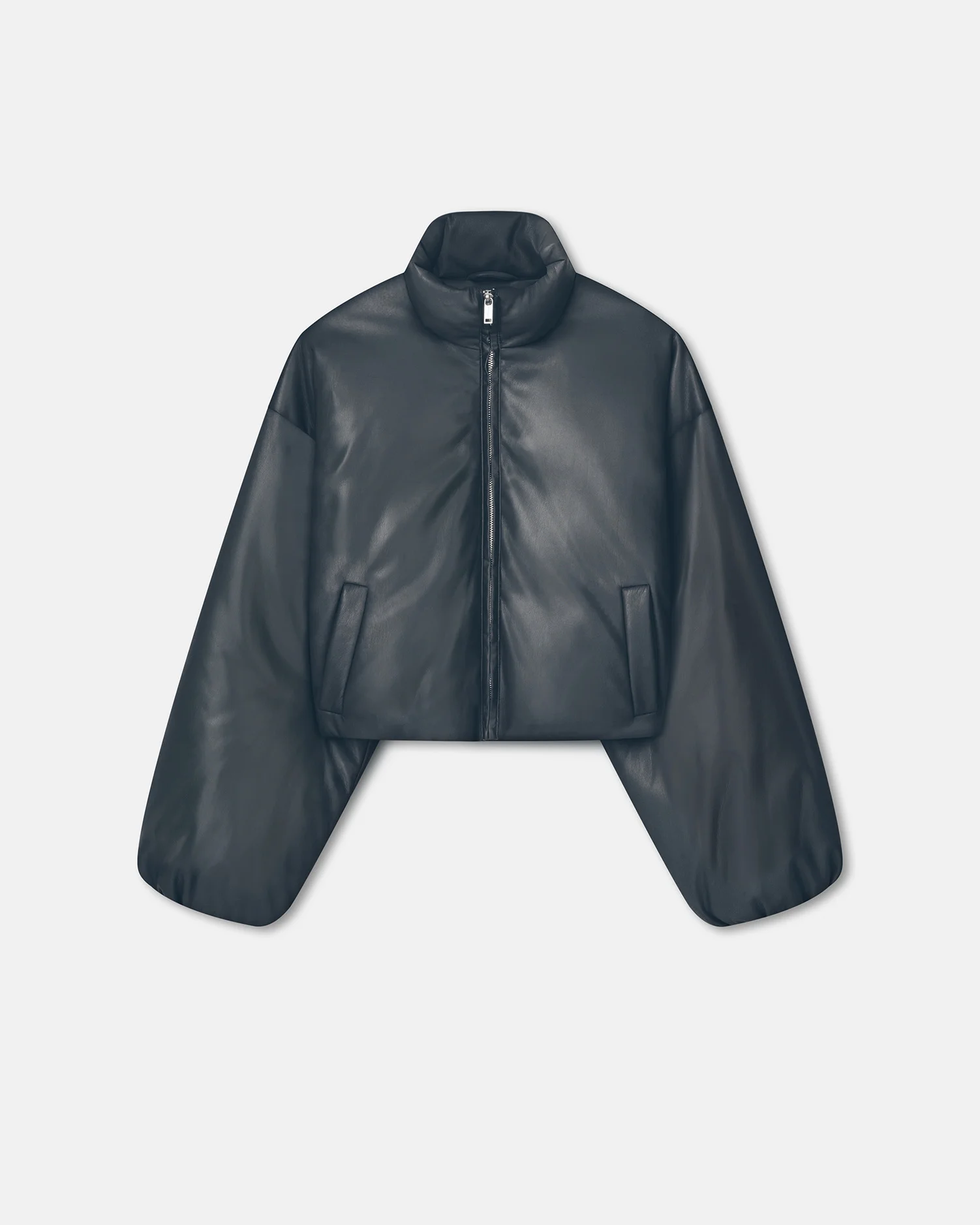 Cropped Okobor™ Alt-Leather Puffer Jacket - 1