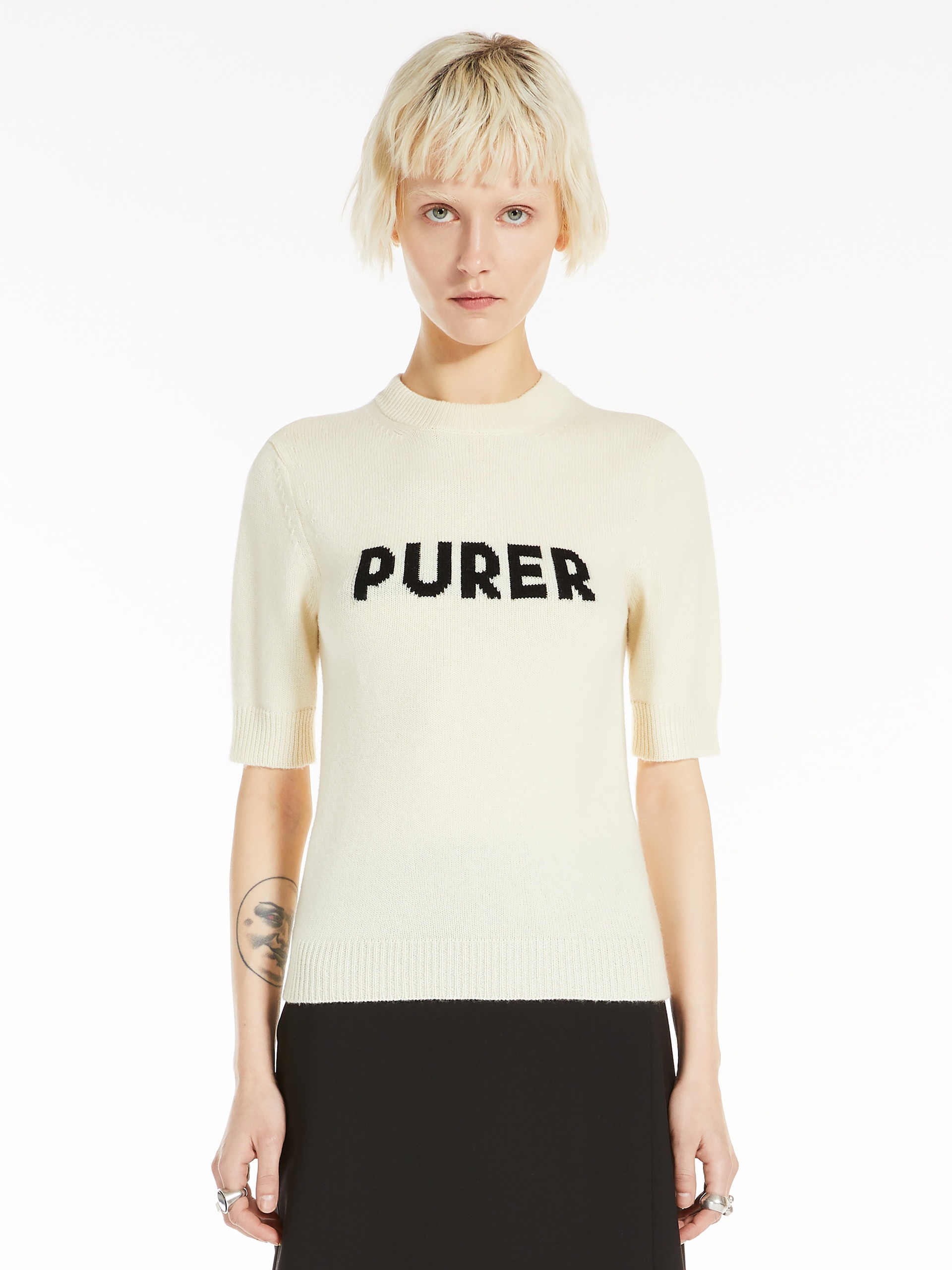 UNISONO Wool and cashmere-knit T-shirt - 3