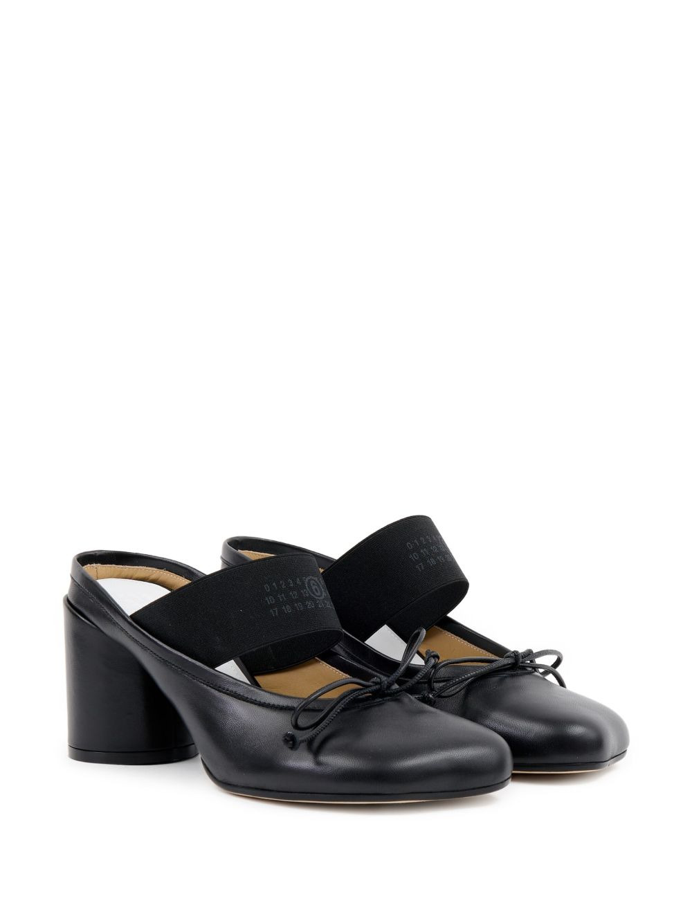 70mm logo-elastic Ballet mules - 2