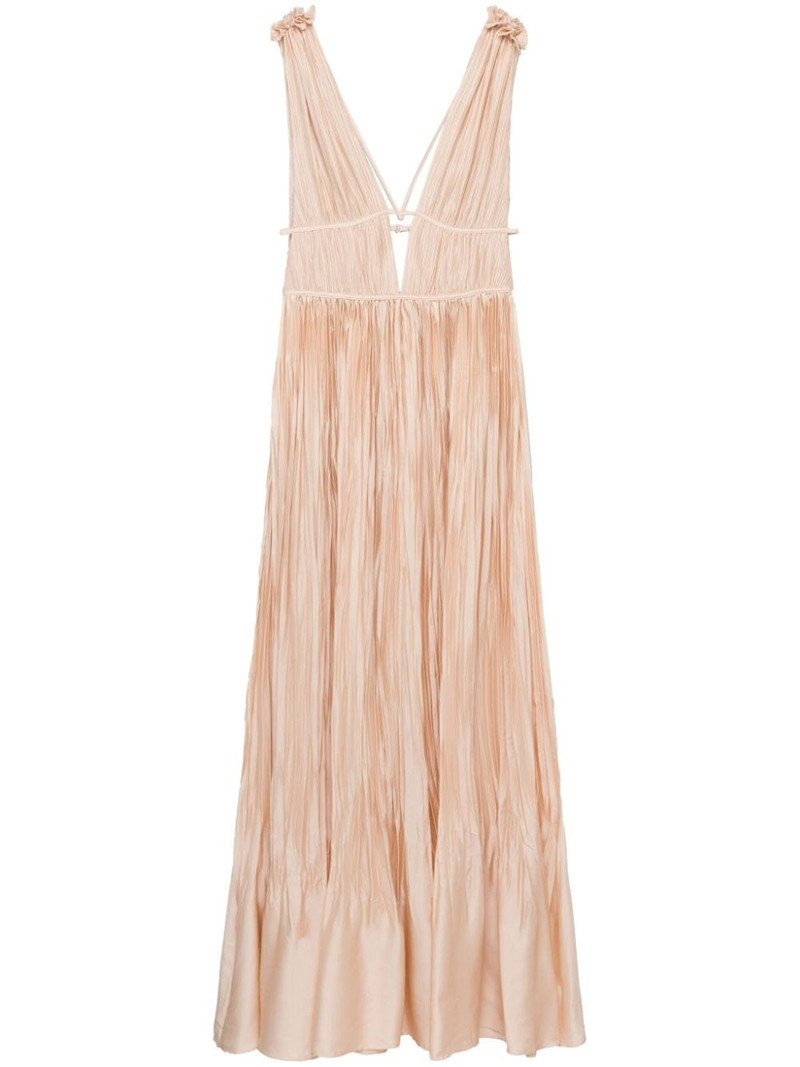 Ostara pleated satin gown 1
