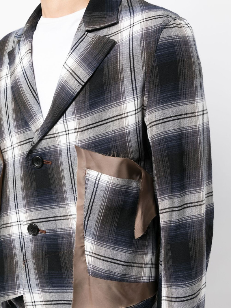 asymmetric plaid-check blazer 5