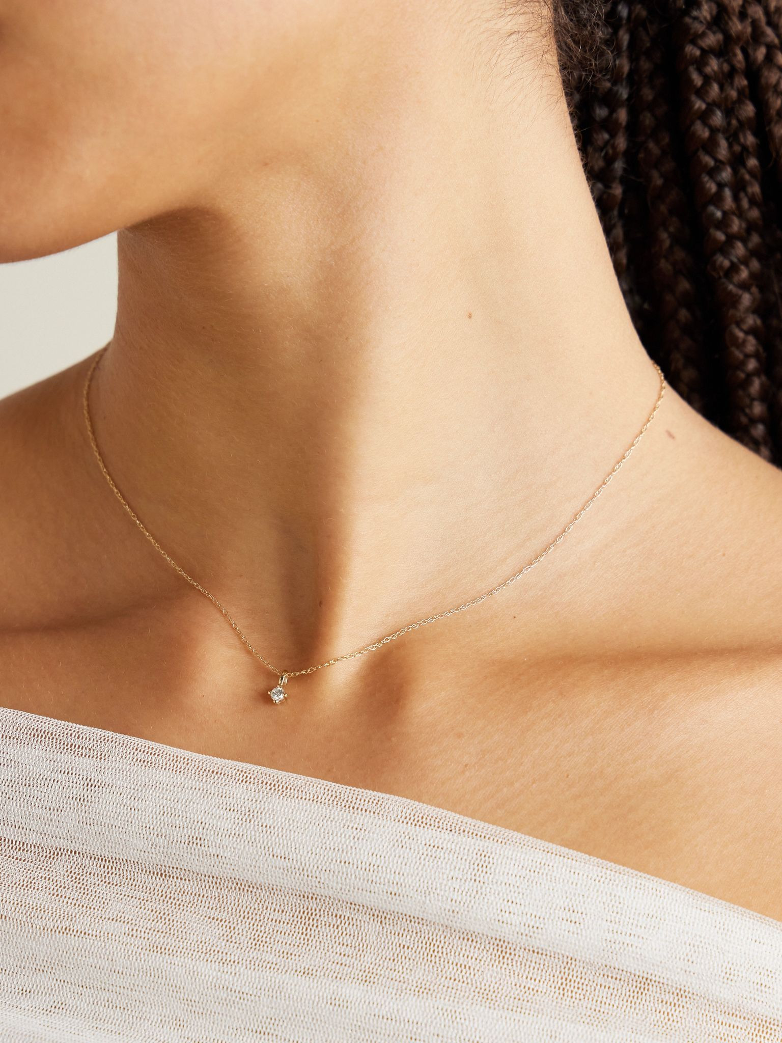 14-karat gold diamond necklace Gold - 2