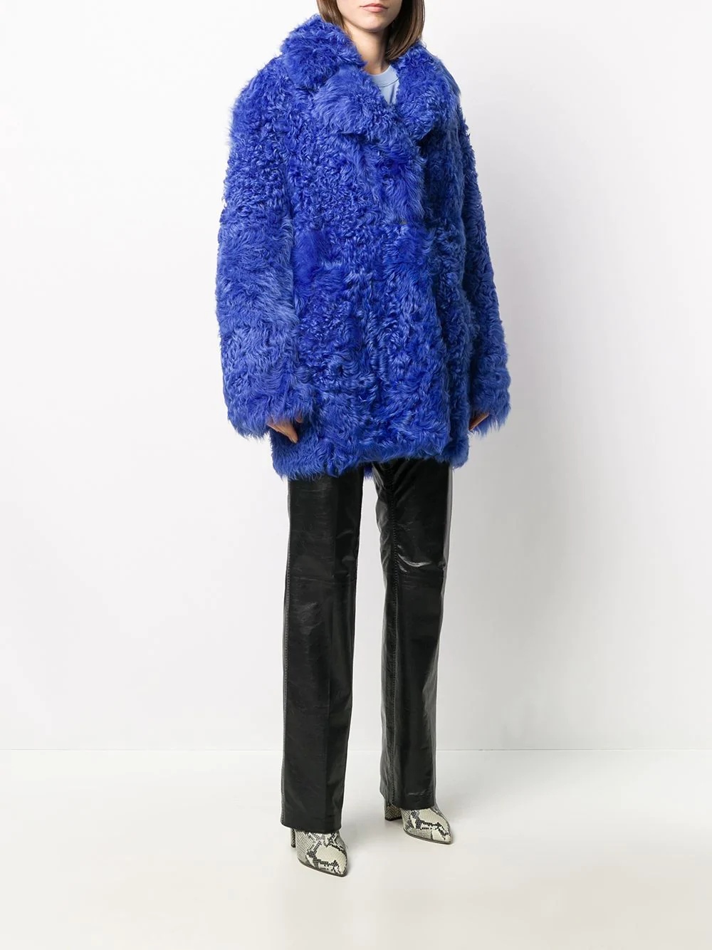 shearling textured coat - 3