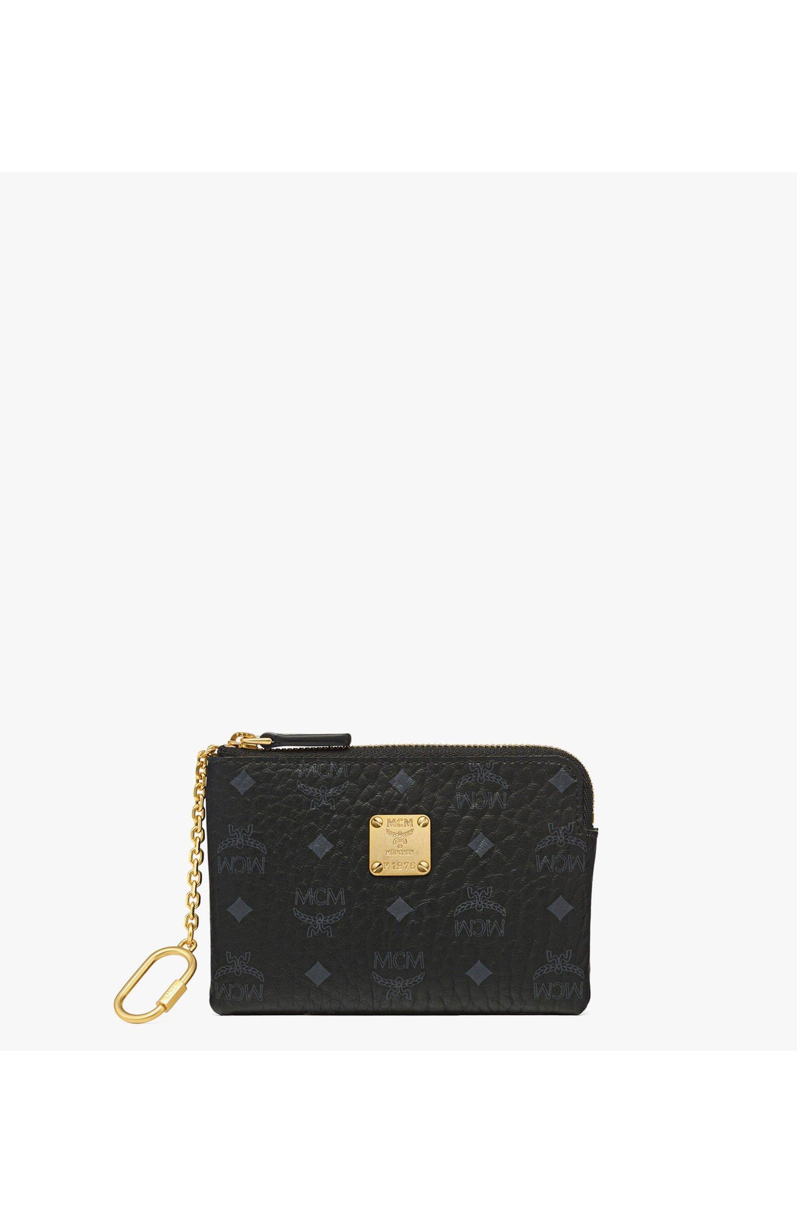 MCM Aren Card Pouch in Visetos in Black at Nordstrom - 1