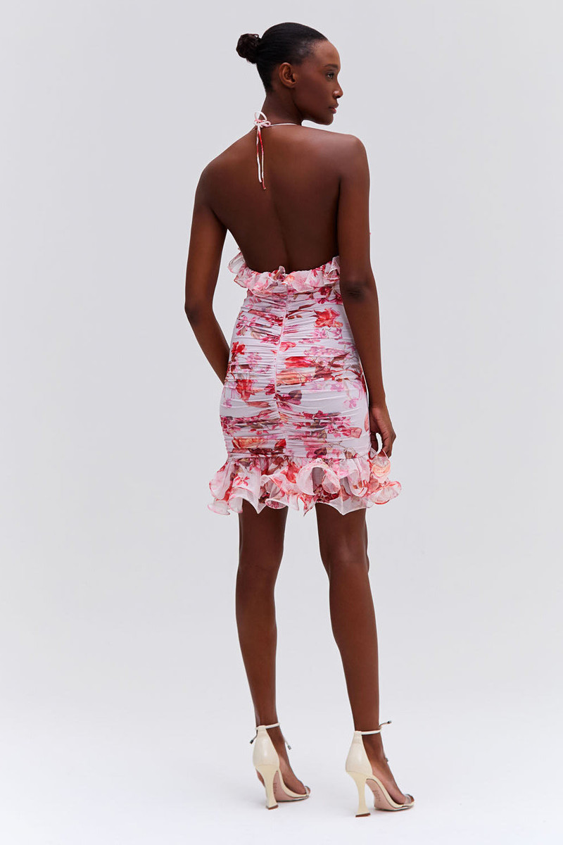 Floral Haze Stretch Tulle Sleeveless Mini Dress 3