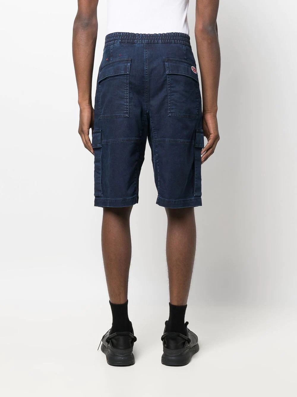 belted denim cargo shorts - 4