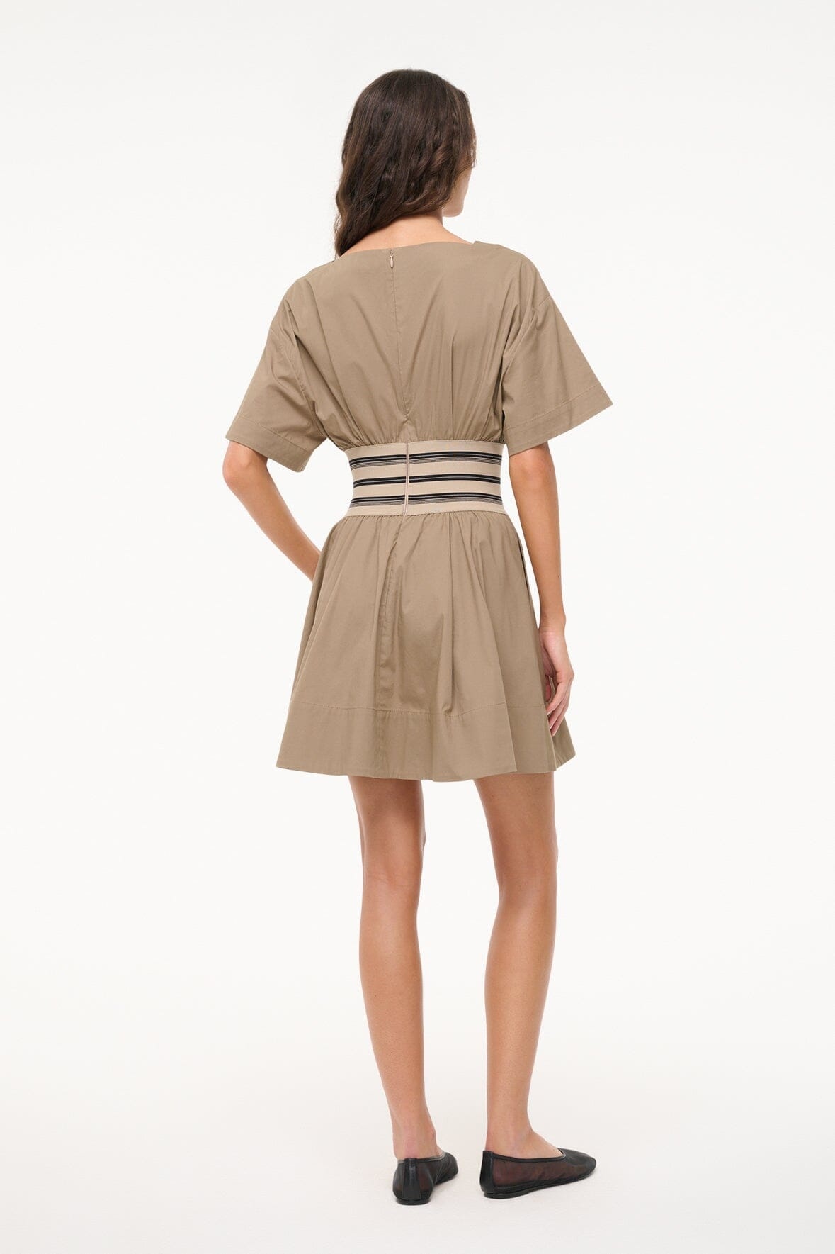 STAUD AMY MINI DRESS TAUPE - 4