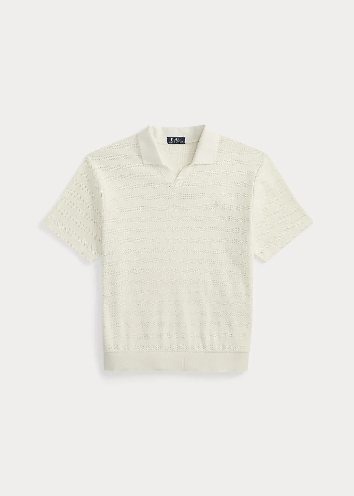 Pointelle-Ribbed Polo Shirt - 1