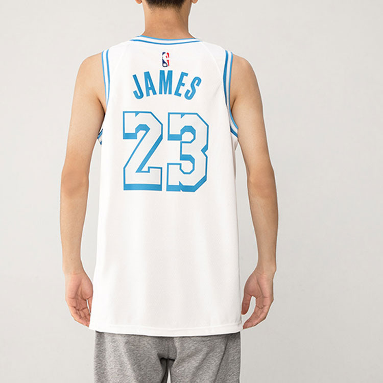 Nike NBA City Edition Lakers LeBron James Dri-FIT Swingman Jersey Vest Mens White CN1737-102 - 5
