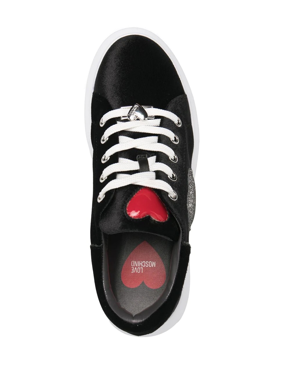 lace-up velvet trainers - 4