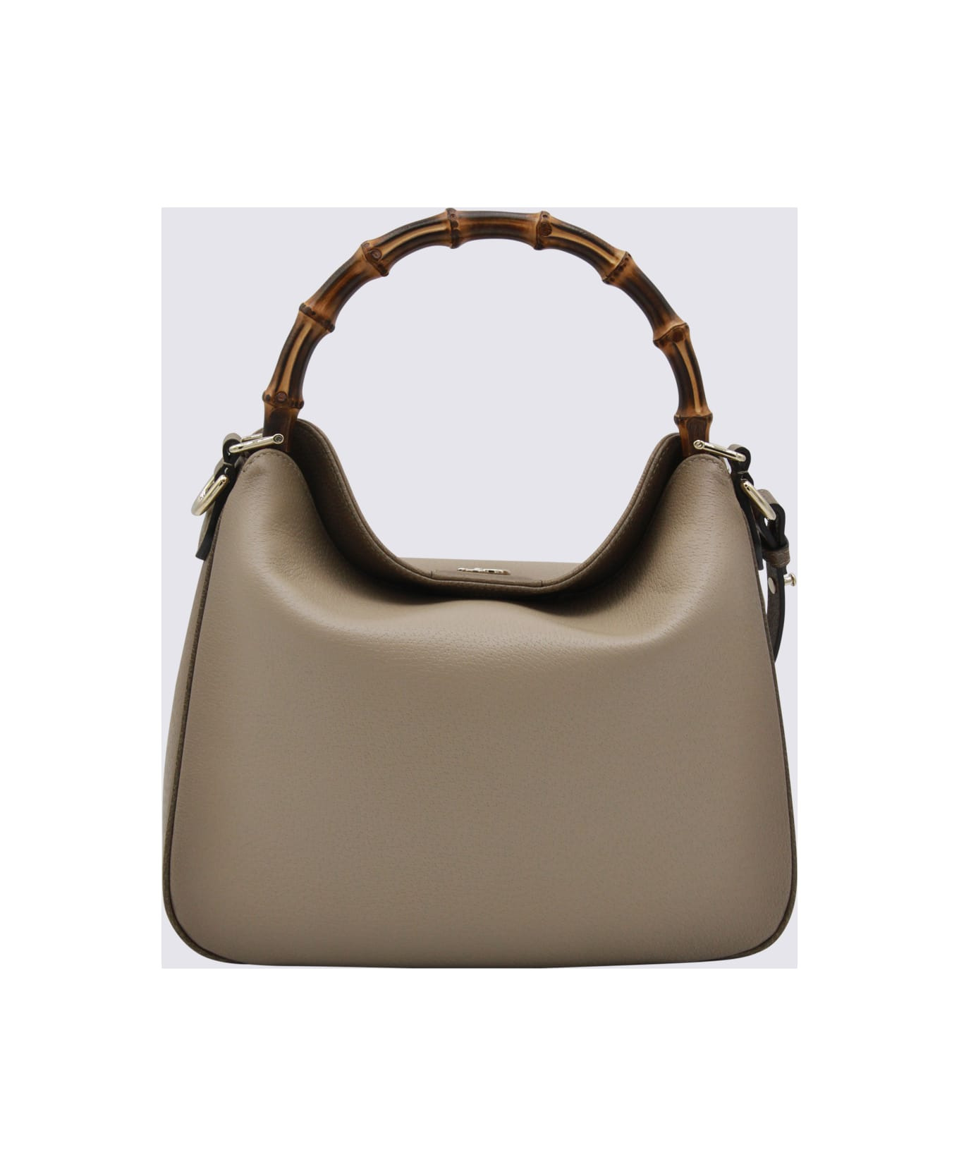 Beige Leather Diana Medium Top Handle Bag - 3