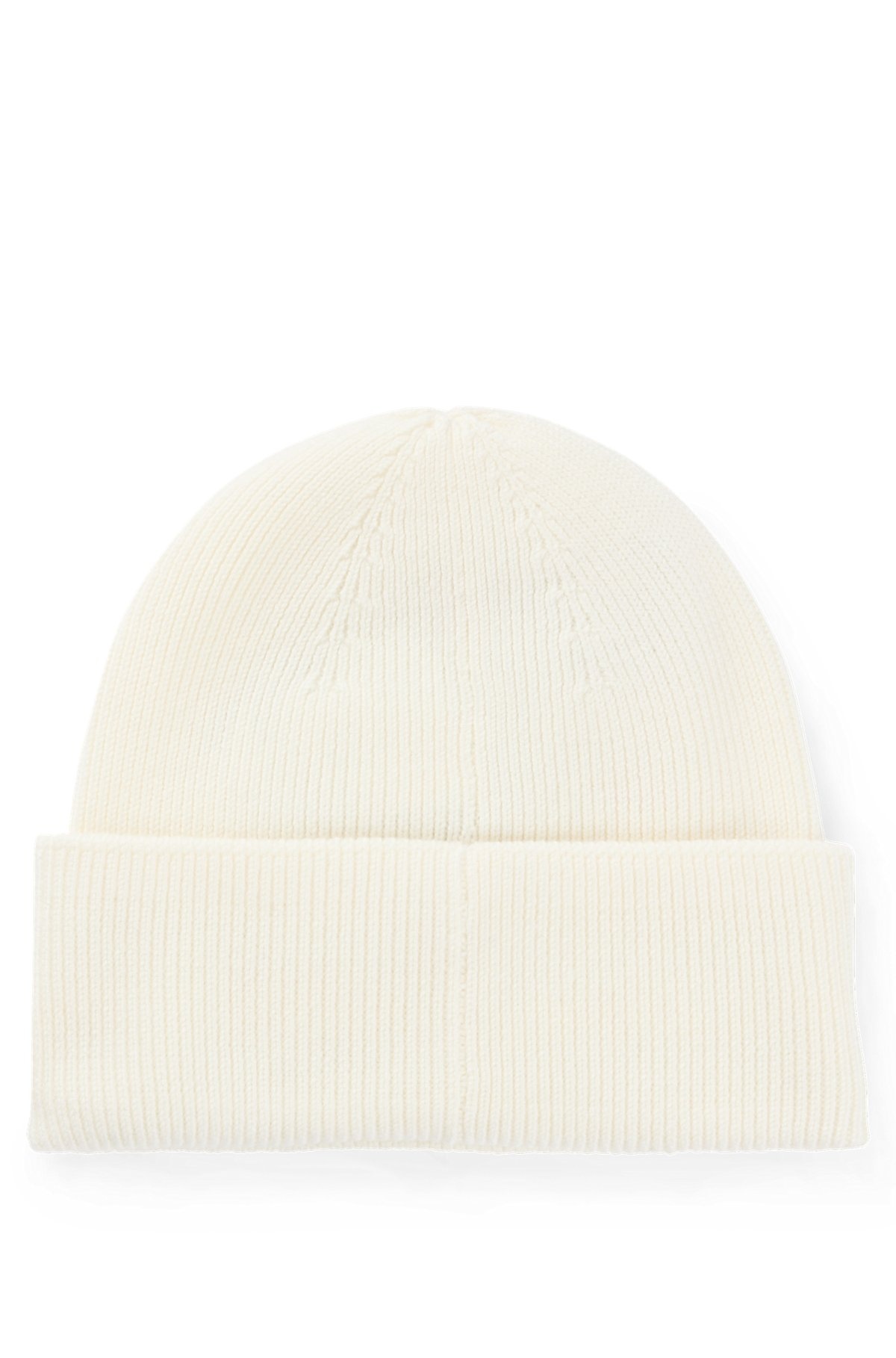BOSS SKI VIRGIN-WOOL BEANIE HAT WITH LOGO BADGE - 2