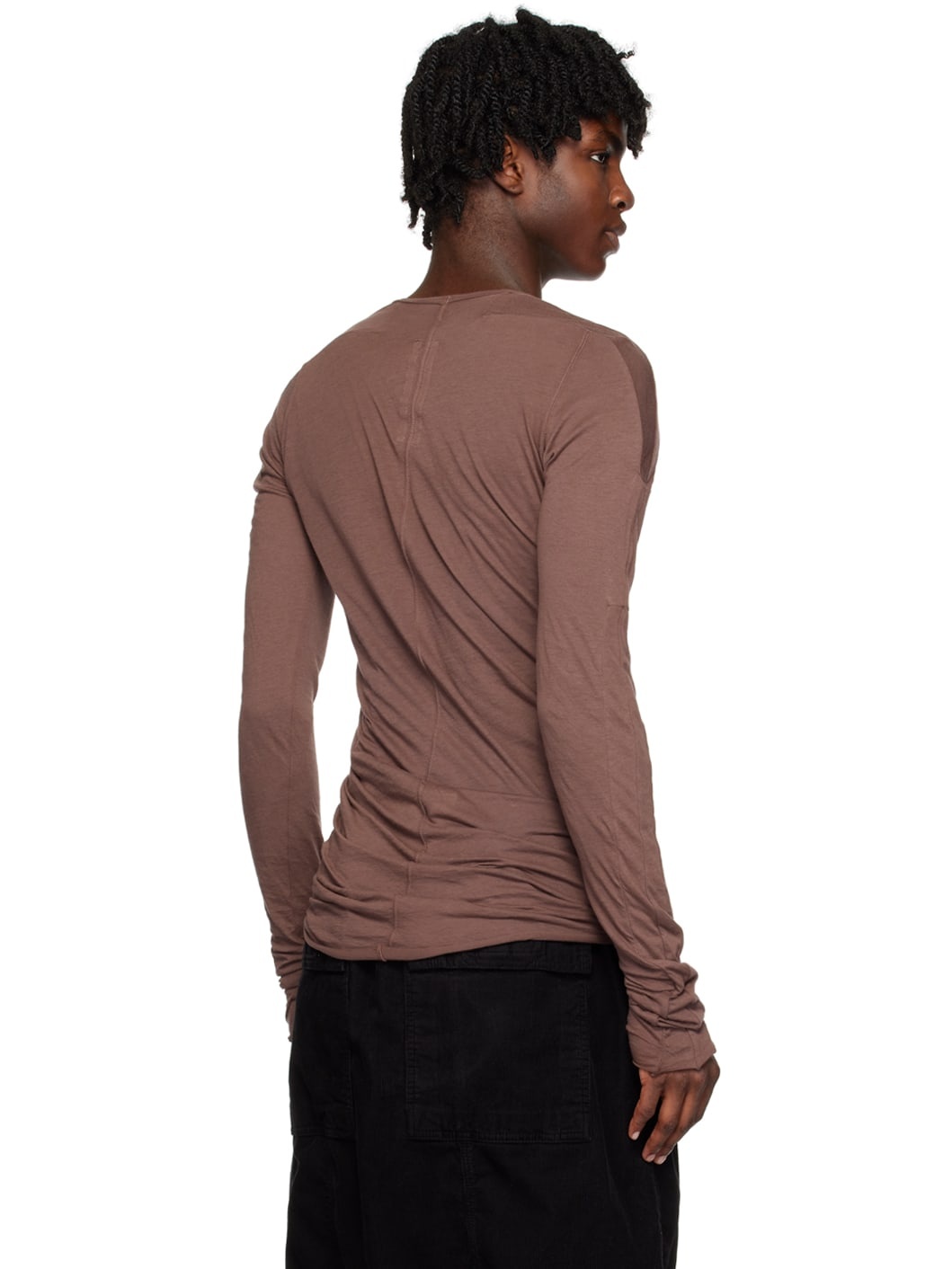 Burgundy Scarification Long Sleeve T-Shirt - 3