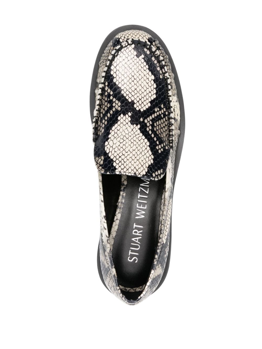 snakeskin-effect leather loafers - 4