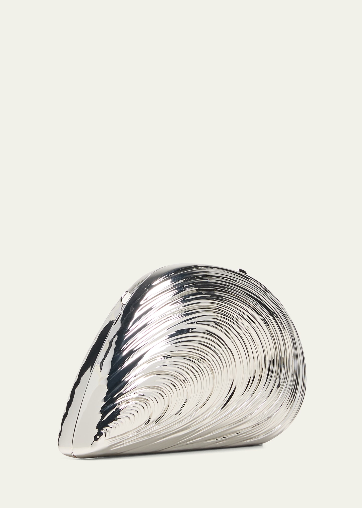 Bridget Metal Oyster Shell Clutch Bag - 3