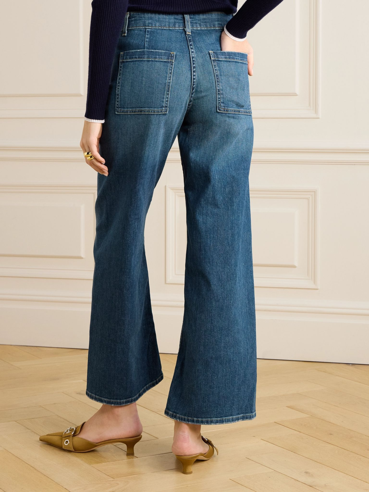 Megan high-rise wide-leg jeans Mid denim - 4
