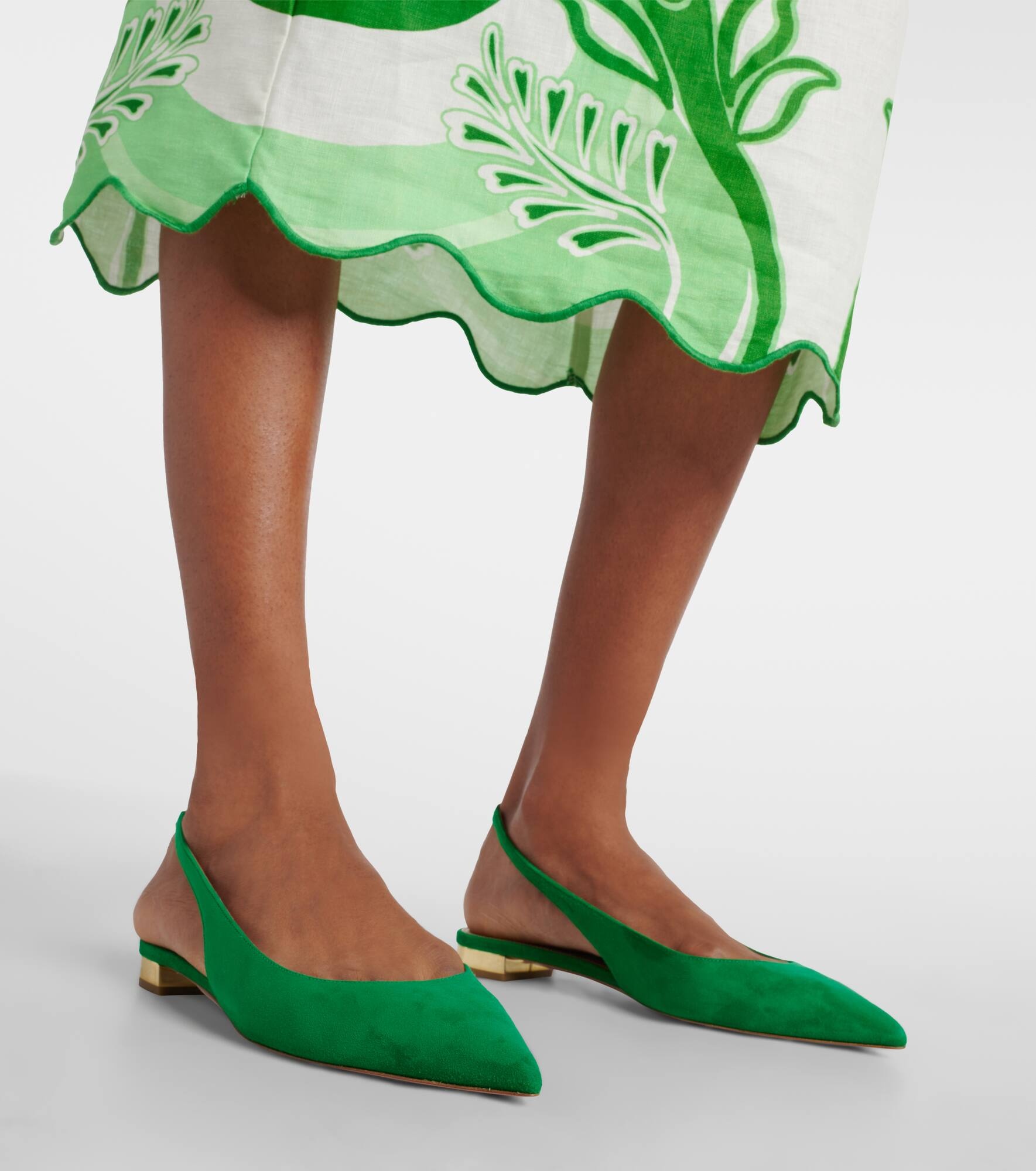 Purist suede slingback flats - 7