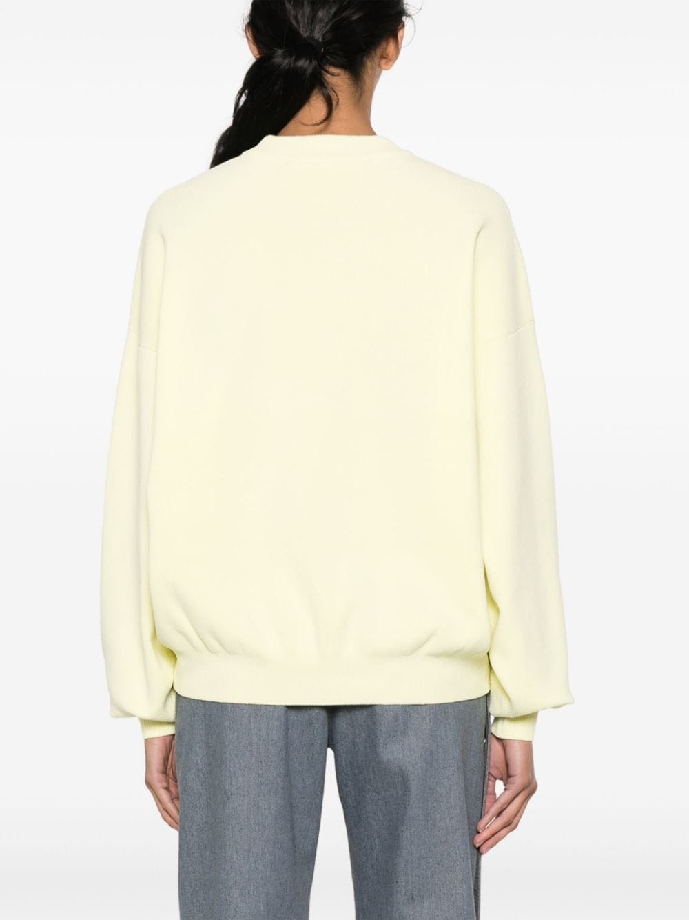 logo-embossed fine-knit sweatshirt - 4