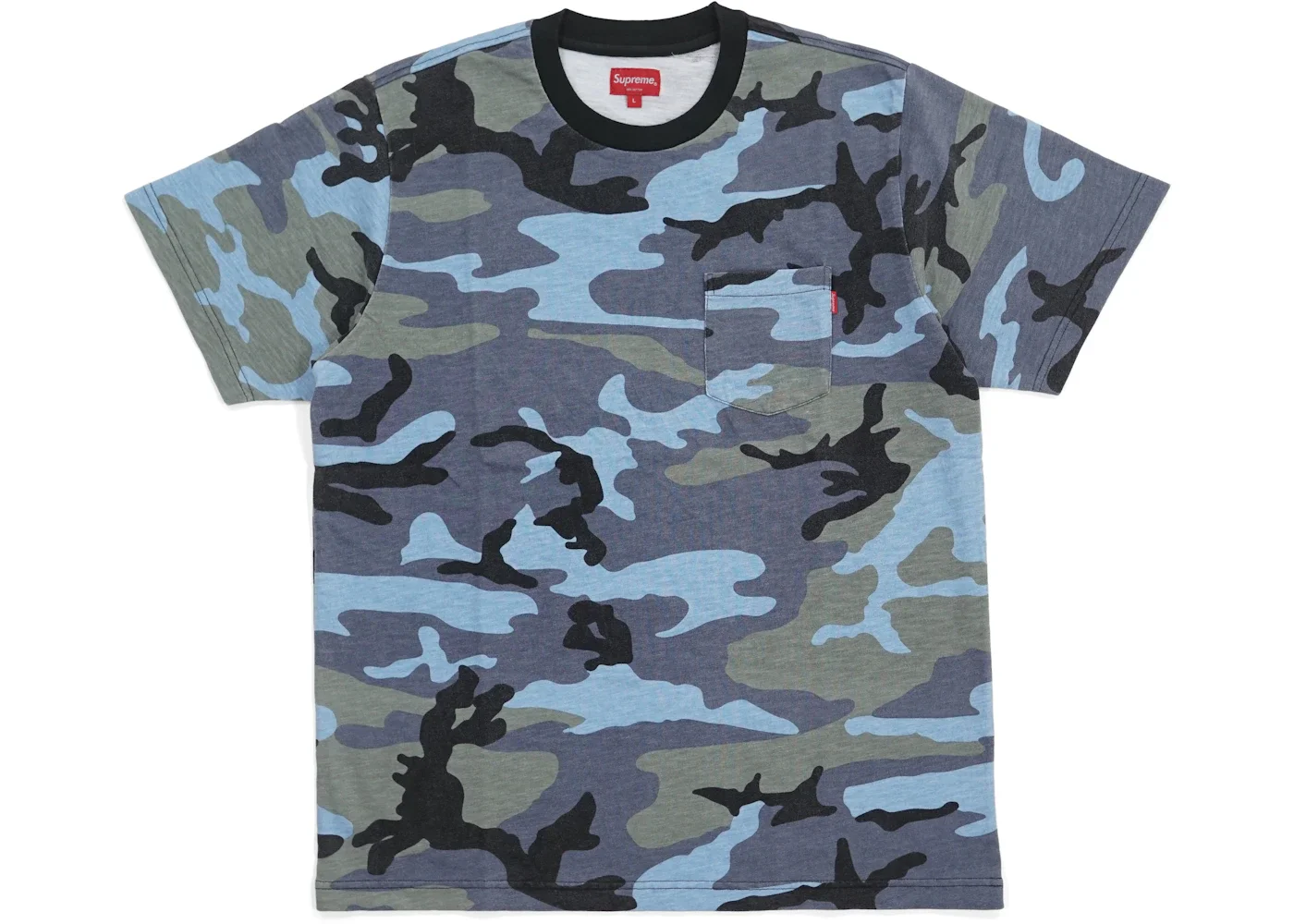 Supreme Pocket Tee (SS18) Blue Camo - 1