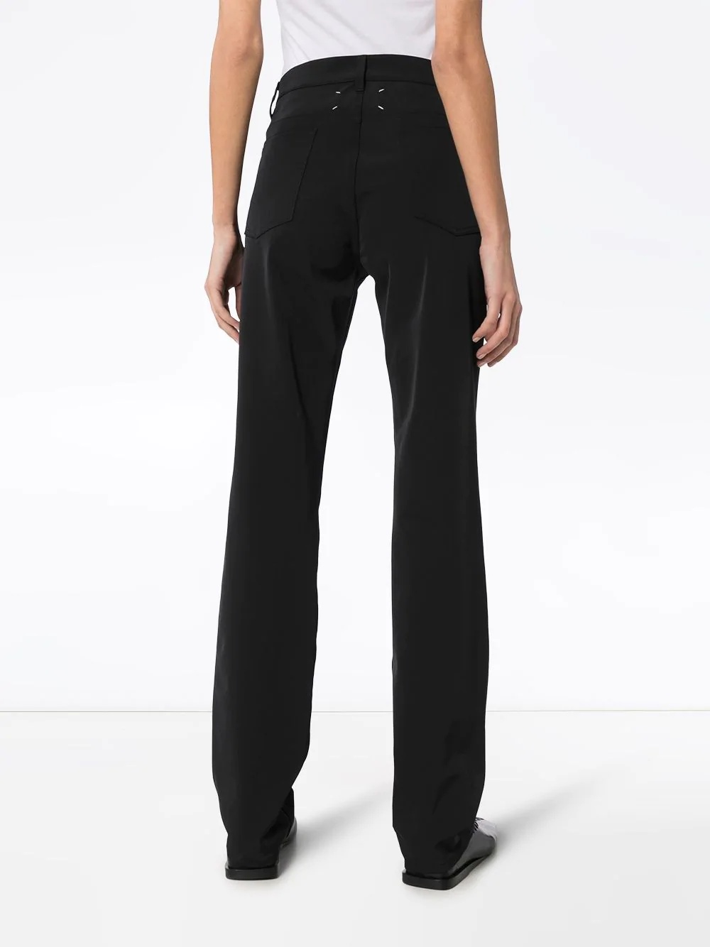 straight-leg gabardine trousers - 4