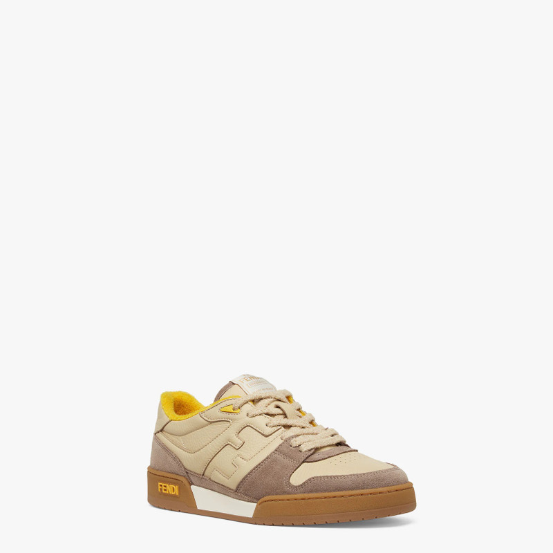 FENDI Beige suede low-tops outlook