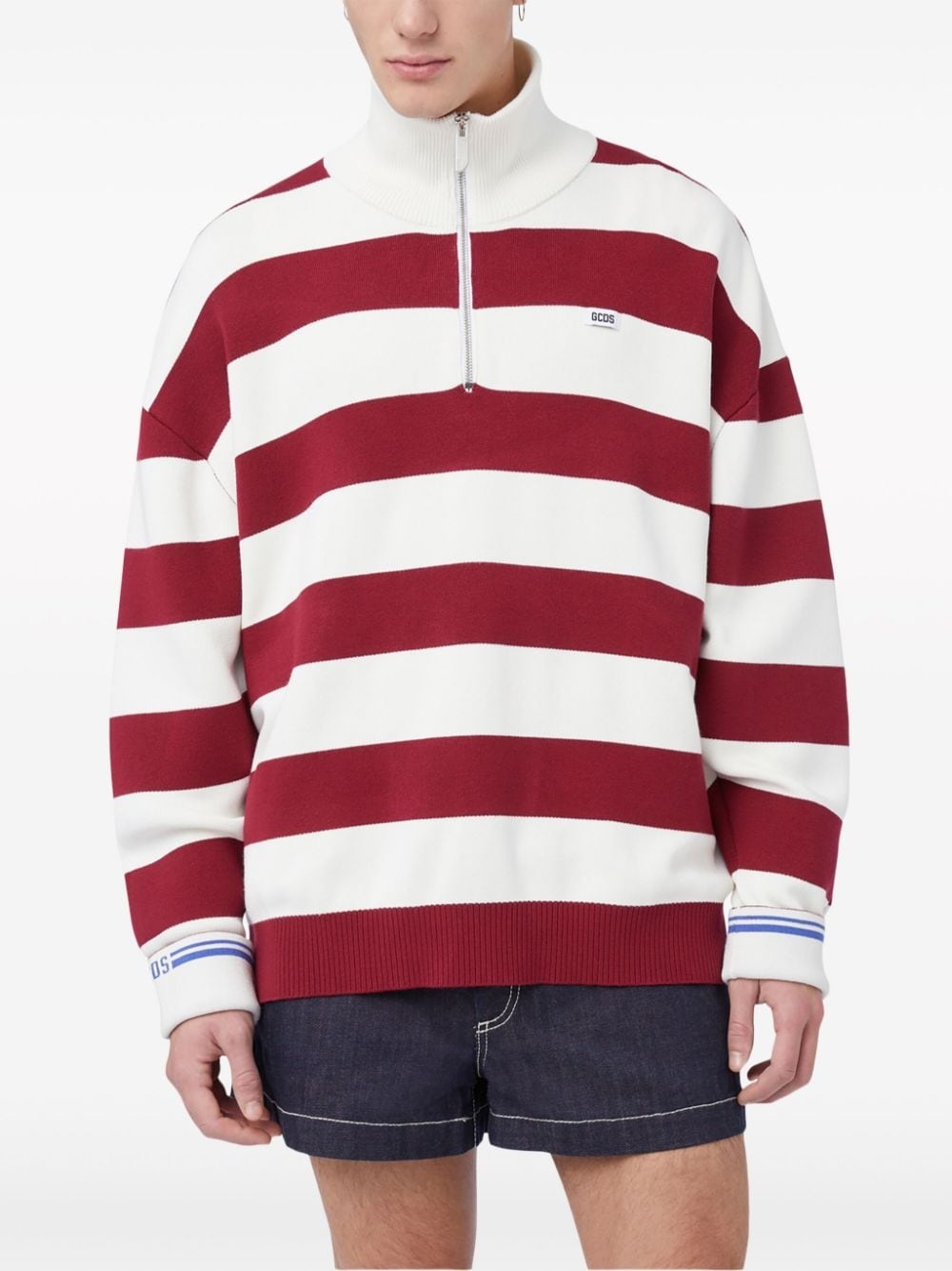striped half-zip sweatshirt - 3