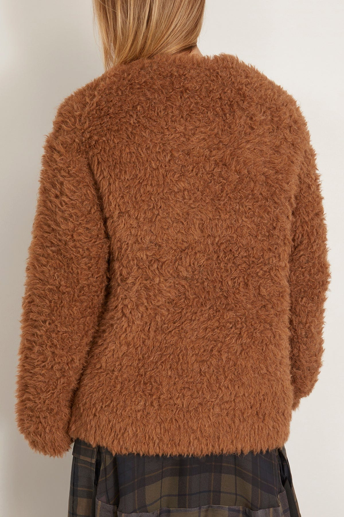 Fluffy Boyfriend Cardigan in Brown - 4