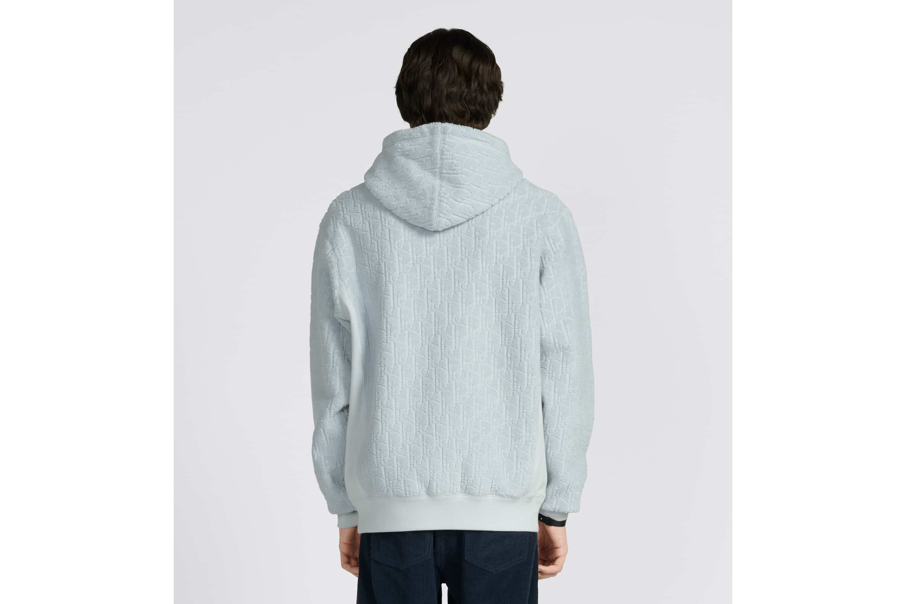Dior Oblique Relaxed-Fit Hooded Sweatshirt Blue Terry Cotton