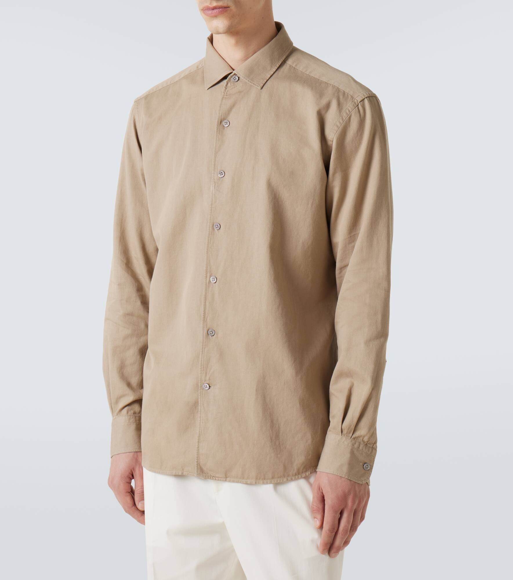 Cotton and wool denim shirt - 3