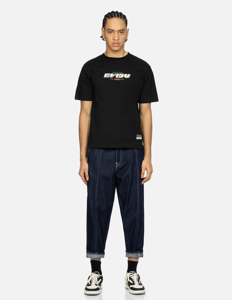 EVISU SEAGULL AND LOGO PRINT BALLOON FIT JEANS outlook