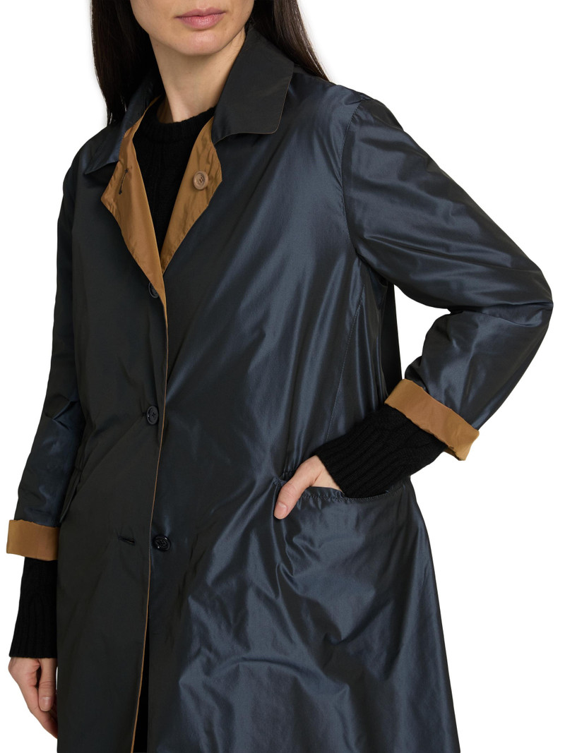 Women's Techno Taffeta Reversible Oversized Topper Coat - Navy Tobacco 7