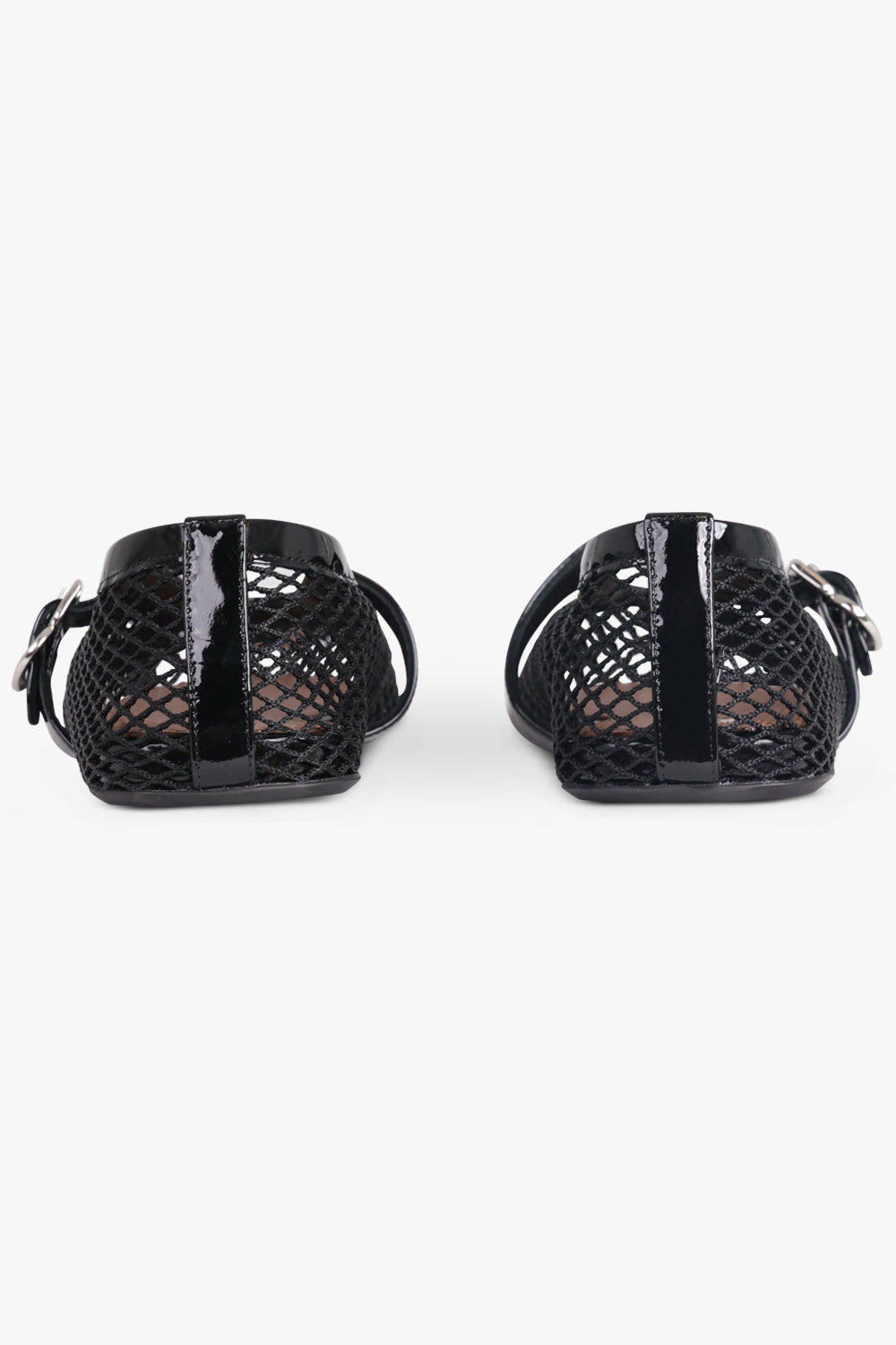 FISHNET BALLERINA STRAP FLAT | BLACK - 5