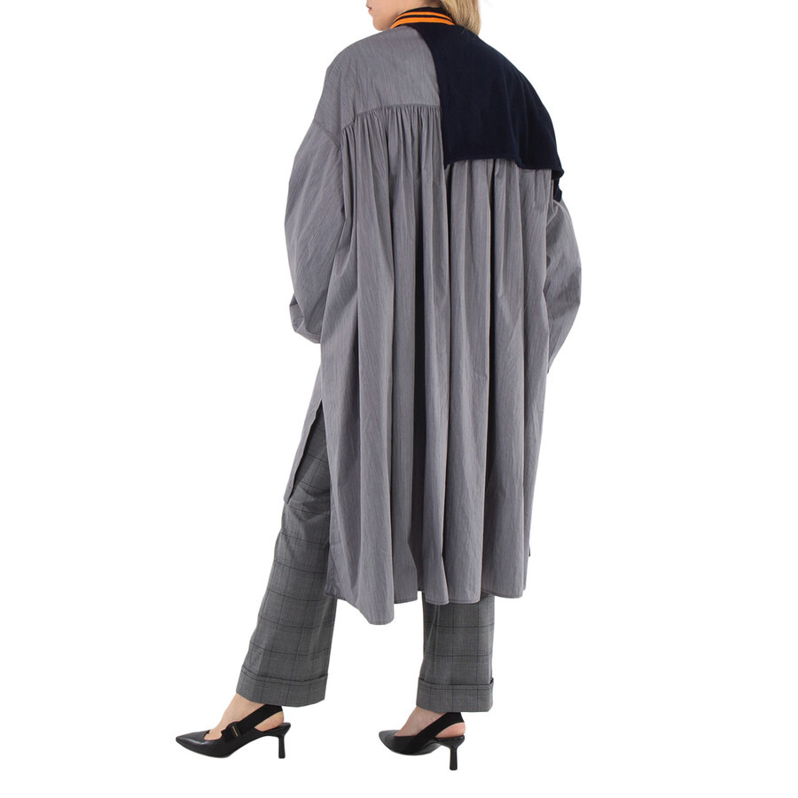 Kolor Ladies Light Gray Taffeta Long Coat, Brand Size 1 (Small) - 6